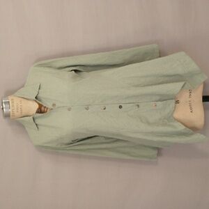 100% Linen Tunic Top Jacket or Blouse NWT Click CMC USA m Sage Green Long Sleeve